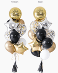 comparison of medium and large size balloon bouquet