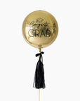 custom grad balloon with bow and tassel on white background