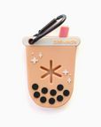 A waste holder clip with a slot for a dog waste bag and a silver clip, with the brand 'Clive and Bacon' printed on the top.