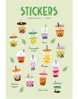 Bubble Tea Clear Stickers