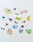 A set of cat themed washi stickers