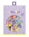Packaging of Jumble Washi Stickers with various colorful cat designs visible through a clear window.