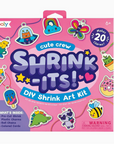 Packaging for Cute Crew Shrink-Its DIY Kit with various colorful shrink plastic charms depicted on the cover.