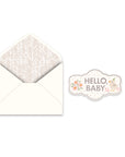 Envelope with "Hello Baby" sticker seal