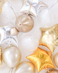 gold silver star balloons for ceiling NYE