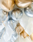 NYE Ceiling Balloons - Set of 20 Gold, Silver, White