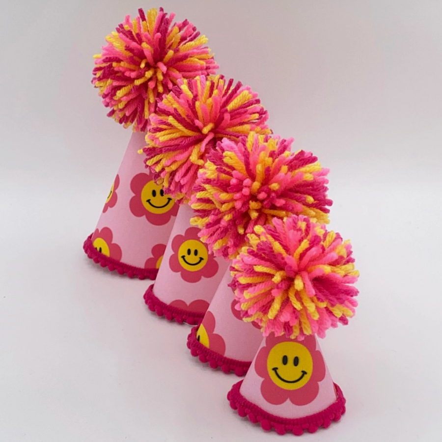Pink Daisy Pet Party Hat