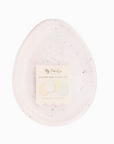 Pastel egg shaped plates with foil speckled accents