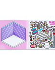 Coloring book with a candy-themed page and a blank space for customization.