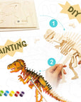 3D Wooden Puzzle Paint Kit - T-Rex