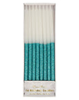 Blue Glitter Dipped Candles