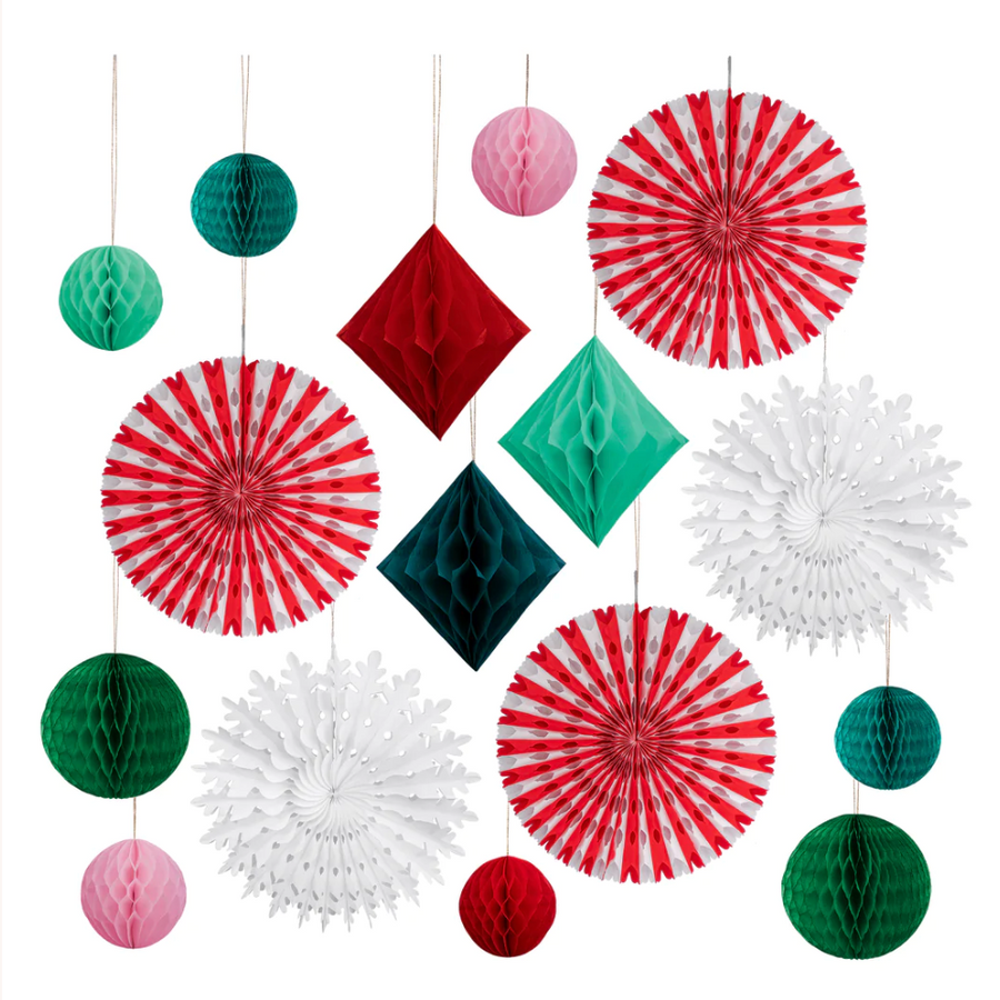 Christmas Honeycomb Backdrop Decoration Kit