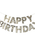 Gold Fringe Happy Birthday Banner