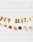 Gold Happy Birthday Banner