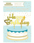 Gold Happy Birthday Cake Topper
