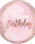 pink blush happy birthday balloon