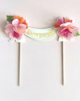 Happy Birthday Cake Topper - Pink Floral