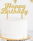 Gold Happy Birthday Cake Topper