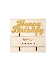 Gold Happy Birthday Cake Topper