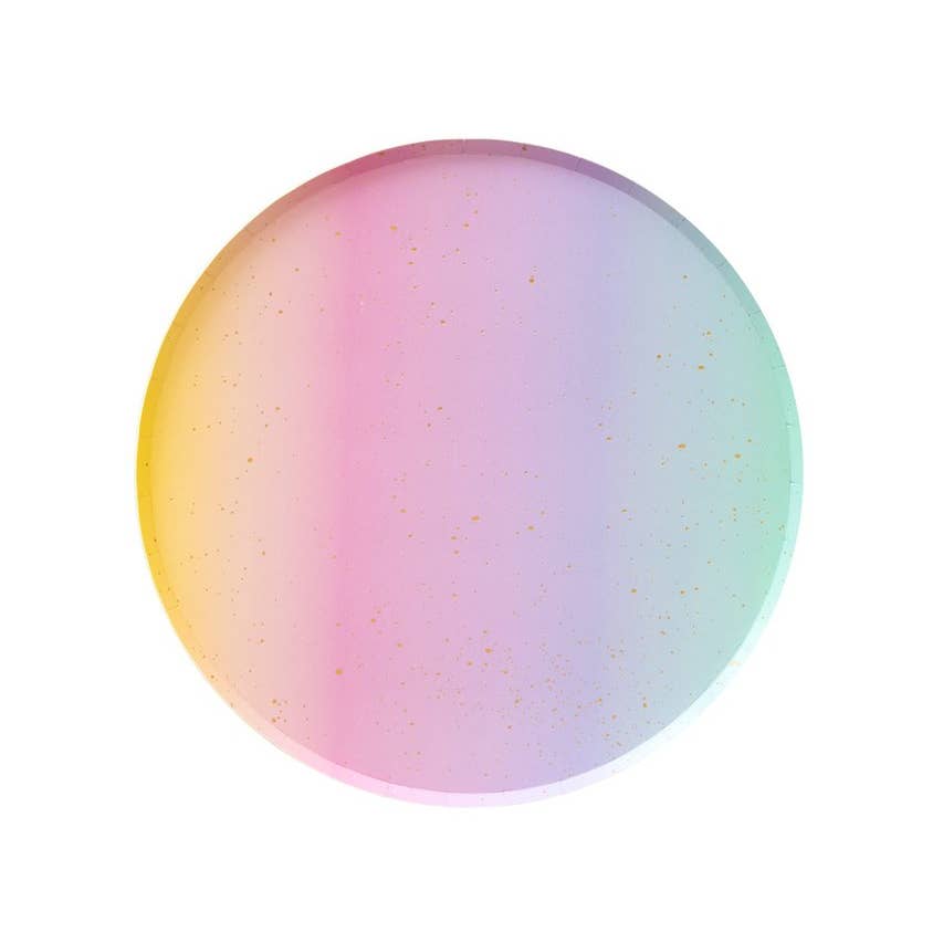 Pastel Rainbow Ombre Round Plates