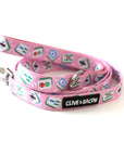 Pink Mahjong 1" Dog Leash