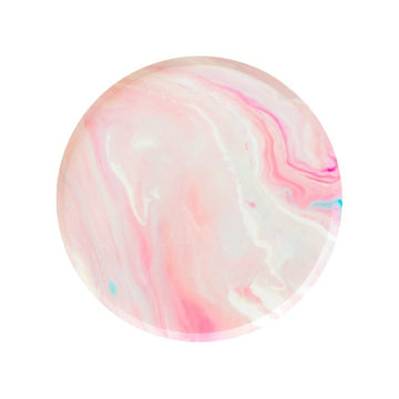 Pink Marble Round Plates