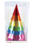 Rainbow Foil Fringe Party Hats