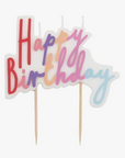 Rose Happy Birthday Script Candle