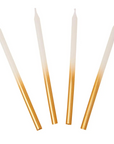 White and Gold Birthday Candles