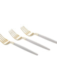 White and Gold Plastic Mini Forks