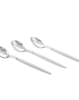 White and Silver Plastic Mini Spoons