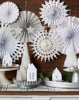 Winter White 3D Tabletop Paper Houses