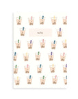 Boba Milk Tea Pocket Grid Notebook