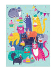 Cat Party Puzzle Greeting Card