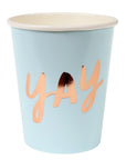 rose gold yay blue paper cup