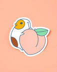 Guinea Pig and Peach Vinyl Sticker