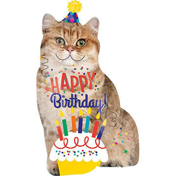 Cat and Cake Birthday Balloon