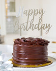 Silver Happy Birthday Cake Topper