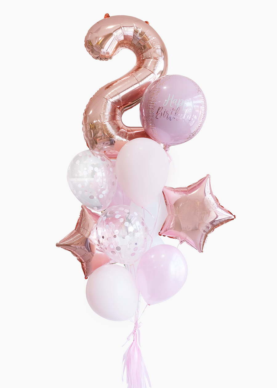 Pink Shimmer Birthday Balloongram