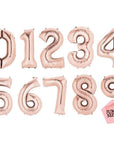 34" Rose Gold Number Balloon