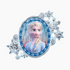 Character from 'Frozen' in a decorative frame with snowflakes on a white background