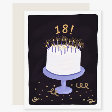18 Candles Cake Birthday Card
