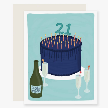 21 Candles Cake Birthday Card