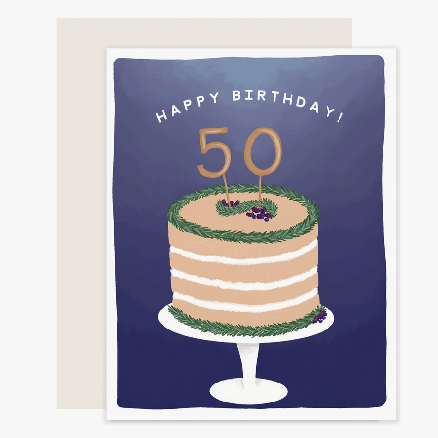 50th Cake Birthday Card