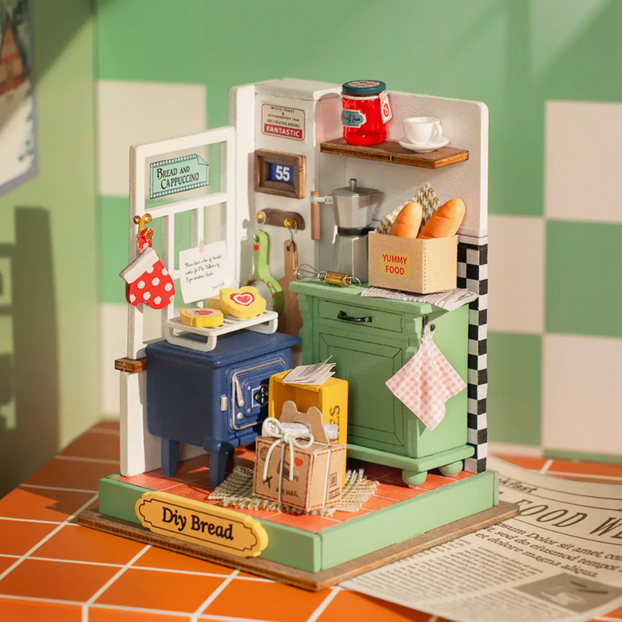 Afternoon Baking Time DIY Miniature Dollhouse Kit