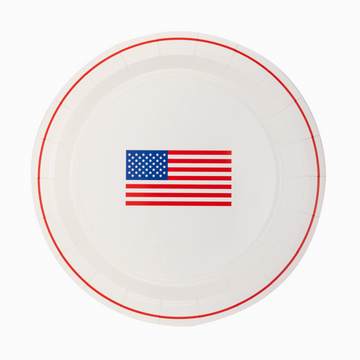 American Flag Round Plates
