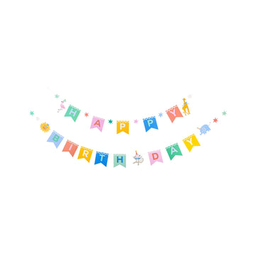 Animal Party Happy Birthday Banner