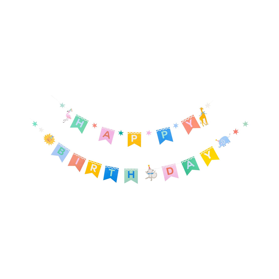 Animal Party Happy Birthday Banner