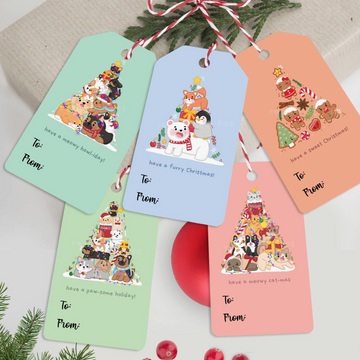 Animal Trees Christmas Gift Tags