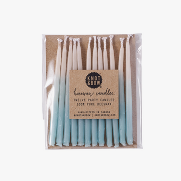 Aqua Ombre Beeswax Birthday Candles